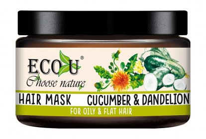 Eco-U Vlasová maska s extraktom uhorky a púpavy pre mastné vlasy 250ml