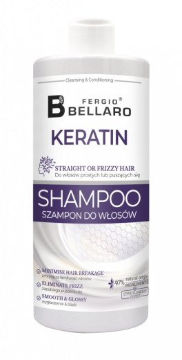 Fergio Bellaro Keratín šampón pre rovné a krepaté vlasy 500ml