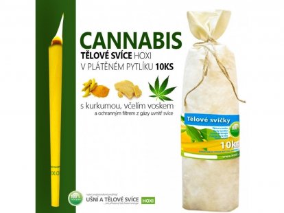Telové sviece HOXI s cannabisom - 10ks
