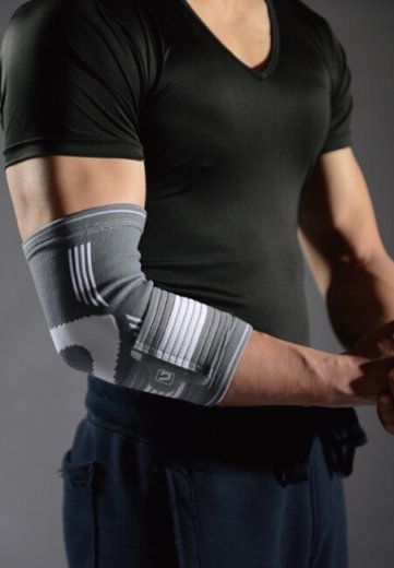 LIVEUP bandáž na lakeť LS5673 sivo biela L/XL