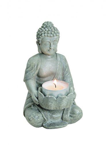 Buddha - svietnik na čajovú sviečku 9x8x14cm