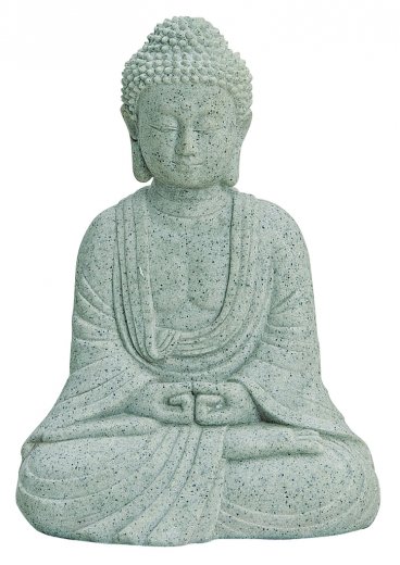 Buddha - sediaci - šedý 13cm