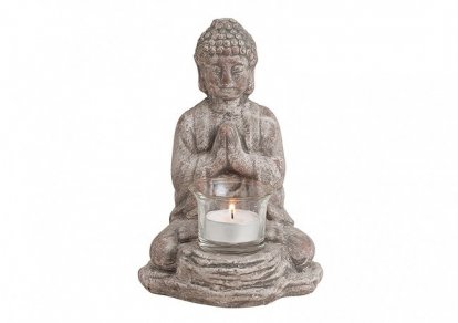 Buddha - svietnik na čajovú sviečku 13x12x19cm