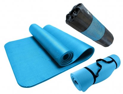 Fitness podložka na cvičenie 180 x 60 x 1,2 cm modrá FT16B