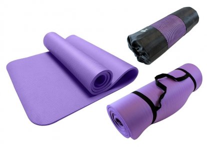 Fitness podložka na cvičenie 180 x 60 x 1,2 cm fialová FT16C