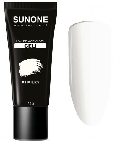 SUNON Geli UV / LED Akrylgel 15g 01 - Milky