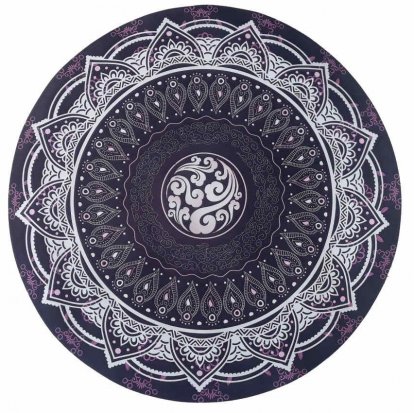 Podložka na jogu guľatá mandala Black 70cm