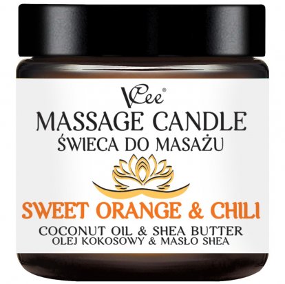 VCee Masážne sviece Sweet orange & Chili 80g