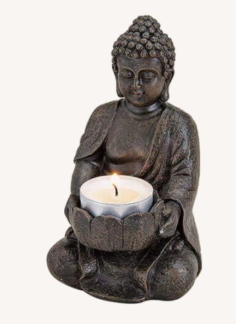 Buddha - svietnik na čajovú sviečku 9x8x14cm