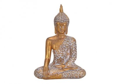 Budha - sediaci - zlatý 17x24x11 cm