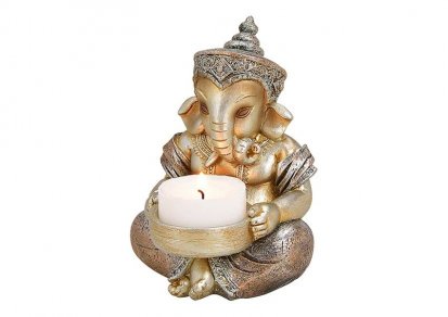 Ganesha - sediaci - svietnik 8x11x8cm