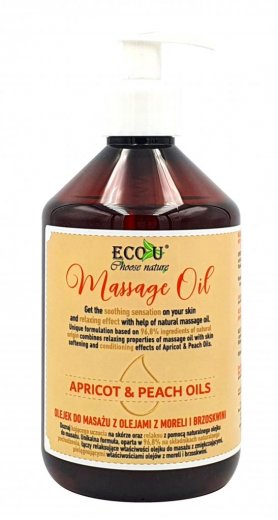Eco-U masážny olej s broskyňou a marhuľou 500ml