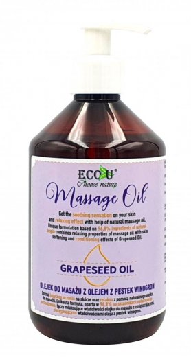 Eco-U masážny olej s olejom z hroznových jadier 500ml