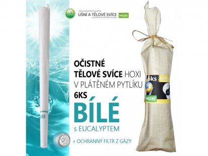 Očistné telové sviece HOXI biele - 6ks