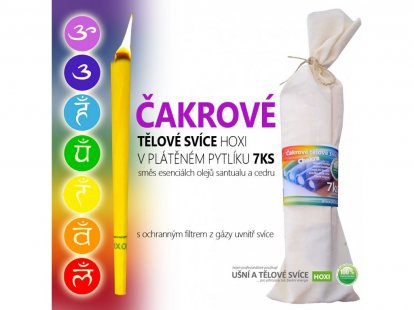 Čakrové telové sviece HOXI - 7ks