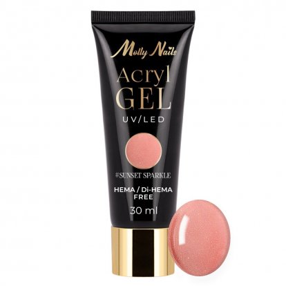 Molly Nails Akrylgel stavebný Hema/DiHema free Sunset Sparkle 30ml