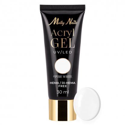 Molly Nails Akrylgel stavebný Hema/DiHema free Pure White 30ml