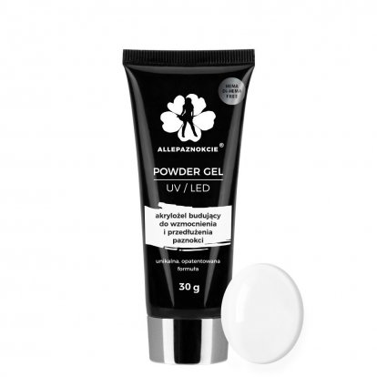 Akrylgel Powder Gél stavebný Hema/DiHema free 30g Biely