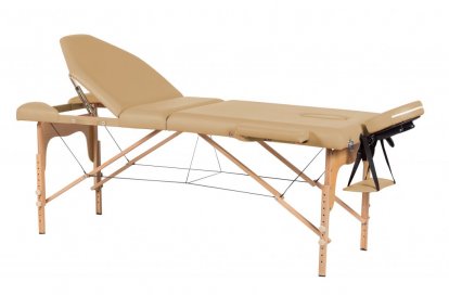 MH Star skladacie drevené lehátko WT325A - 71cm - béžové